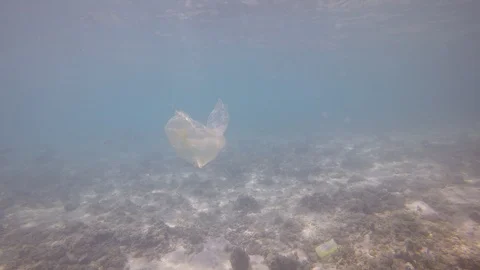 Plastic pollution in ocean Video stock 89703951