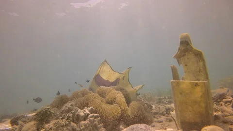 Plastic pollution in ocean Video stock 89704864