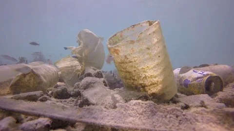 Plastic pollution in ocean Stock-Footage 89705171