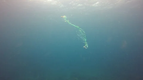 Plastic pollution in ocean Stock Footage 99580641