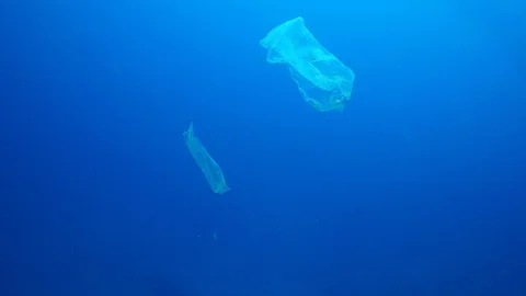 Plastic pollution in ocean Vídeo Stock 107266402