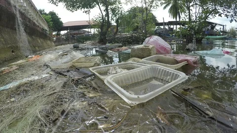 Plastic pollution in ocean Vidéo 109258118