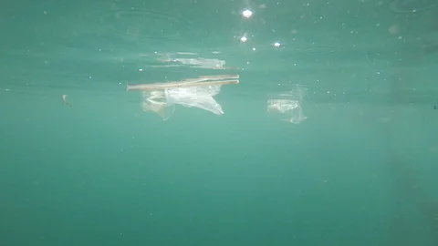 Plastic pollution in ocean Video stock 111382649