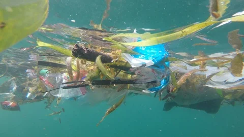 Plastic pollution in ocean Stock-Footage 111793724