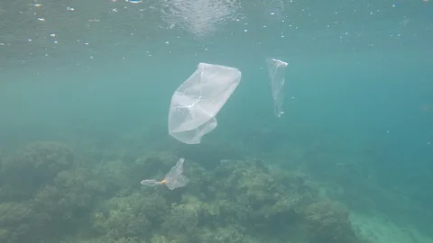 Plastic pollution in ocean Stock-Footage 117017078