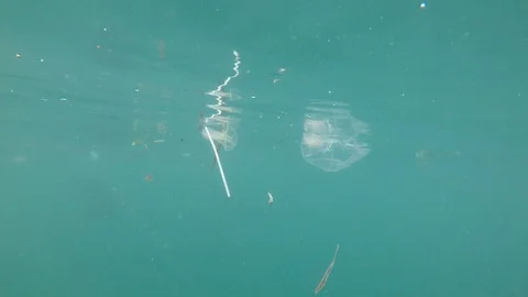 Plastic pollution in ocean 스톡 동영상 118056249