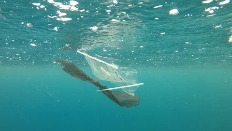 Plastic pollution in ocean Stock-Footage 120222641