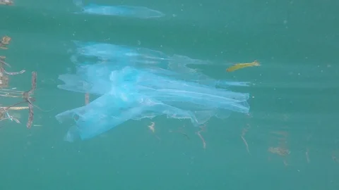 Plastic pollution in ocean Stock Footage 125178552
