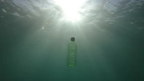 Plastic Pollution in The Ocean Stock Footage 137485955