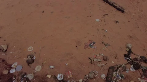 Plastic pollution, Polluted beach in Thiruvananthapuram, Kerala Video stock 201226259
