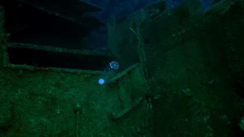 Plastic Pollution Underwater Stock Footage 123441043