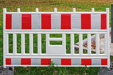 Plastic portable crowd control barrier Stock Photos