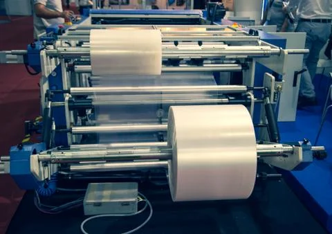 Plastic pouch machine Stock Photos