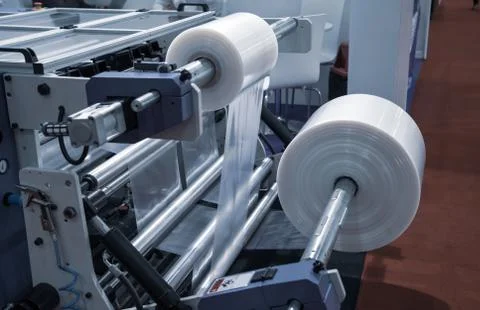 Plastic pouch machine Stock Photos