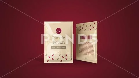 Plastic Pouch Mockup Sachet Packaging PSD Template