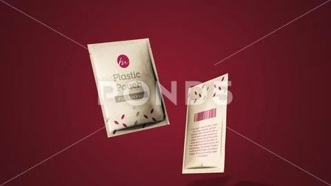 Plastic Pouch Mockup Sachet Packaging PSD-sjabloon