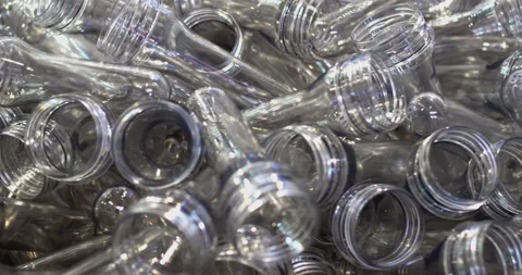 Plastic preforms for bottles manufacturing process Stock Footage 302260145