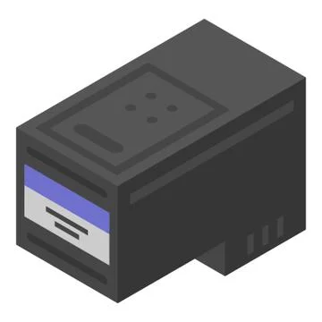 Plastic printer cartridge icon, isometric style Stock Illustration