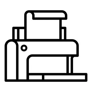 Plastic printer icon, outline style Illustrazione stock