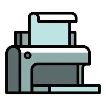 Plastic printer icon, outline style Illustrazione stock