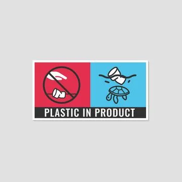 Plastic In Product. Cups for beverages. Stock Illustration