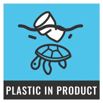 Plastic In Product. Cups for beverages. Stock Illustration