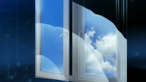 Plastic profile cut animation grows into complete window blue Video stock 60213190