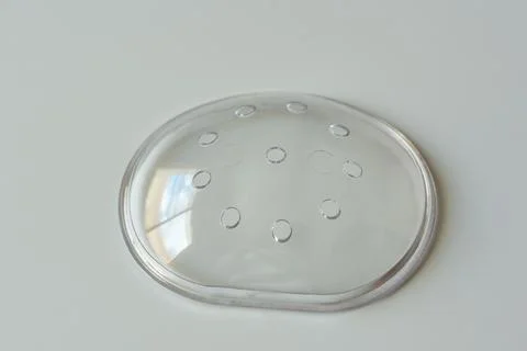A plastic protective eye shield on white background Stock Photos