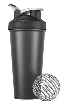 Plastic Protein Shaker with Spring Ball, 3D rendering Stock Illustration
