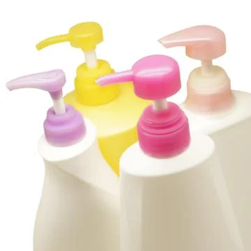 Plastic pump bottle isolate on white Stock Photos