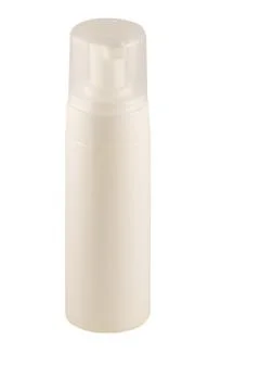 Plastic pump soap bottle without label isolated on white background. White co Stock Photos