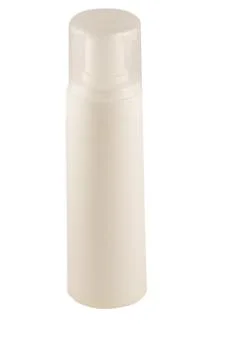 Plastic pump soap bottle without label isolated on white background. White co Stock Photos