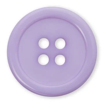 Plastic purple button isolated on white background, top view macro close up Stock Illustration