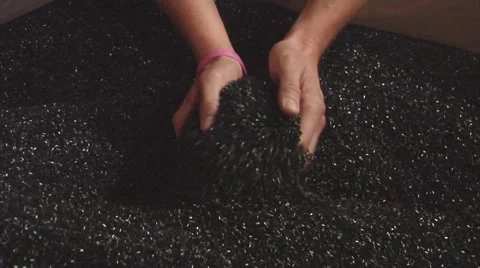 Plastic raw material pellets Stock Footage 42871156