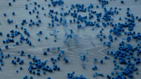 Plastic raw materials in granules for industry. Stock Footage 233381677