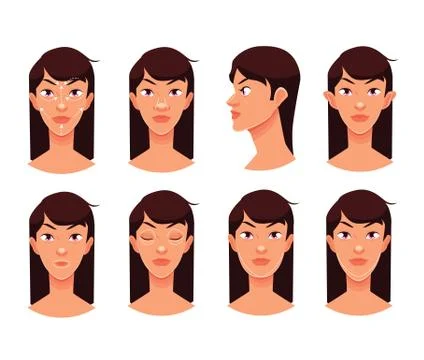 Plastic reconstructive surgery face Stock Illustration