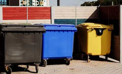 Plastic recycle bins Stock Photos