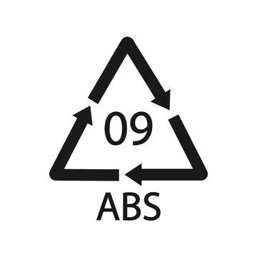Plastic recycle symbol ABS 9 vector icon. Plastic recycling code ABS 09. 스톡 일러스트