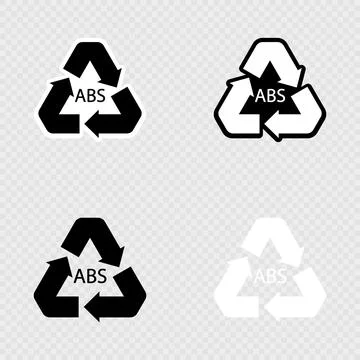 Plastic recycle symbol ABS set. 스톡 일러스트