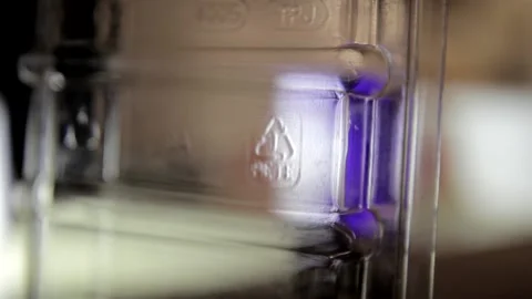 Plastic Recycle Symbol on Clear Container Stock-Footage 134587882