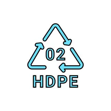 Plastic recycling code HDPE 2 line icon. Consumption code polyethylene. Illustrazione stock