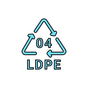 Plastic recycling code LDPE 04 line icon. Consumption code. Illustrazione stock