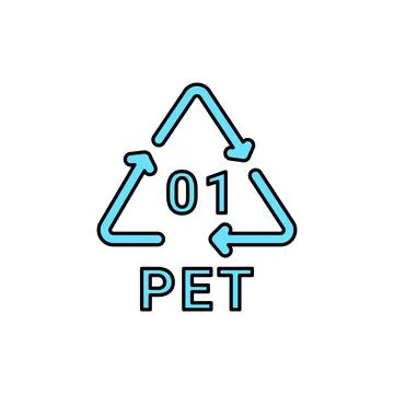 Plastic recycling code PET 01 line icon. Consumption code polyethylene. Illustration