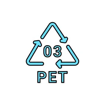 Plastic recycling code PET 03 line icon. Consumption code polyethylene. Illustrazione stock
