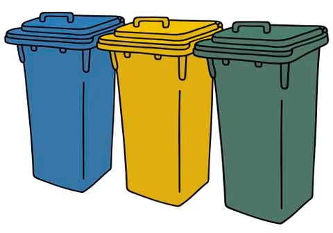 Plastic recycling containers Stock Illustration