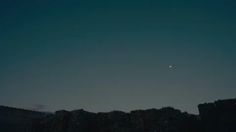 Plastic Recycling Facility with Large Compressed Waste Bales at Twilight 库存影片 331166560