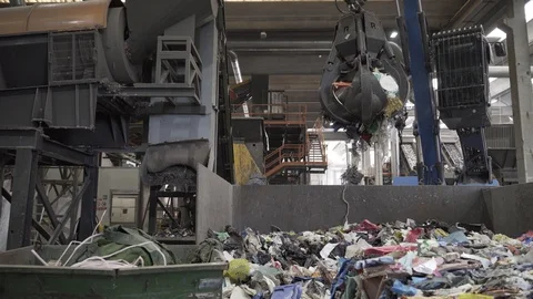 Plastic recycling factory Stock Footage 118758059