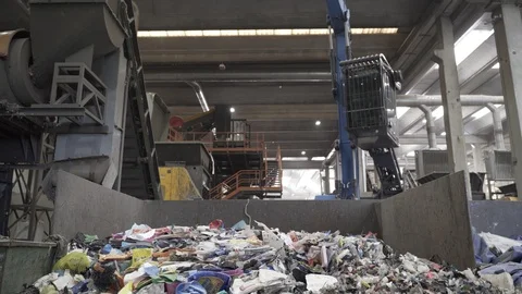 Plastic recycling factory Stock Footage 118758723