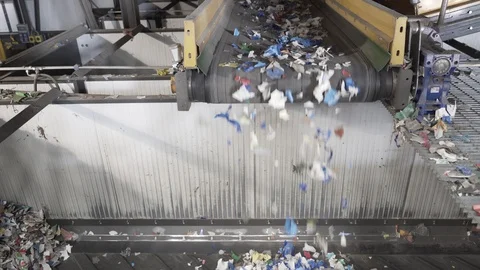 Plastic recycling factory Stock Footage 118758884