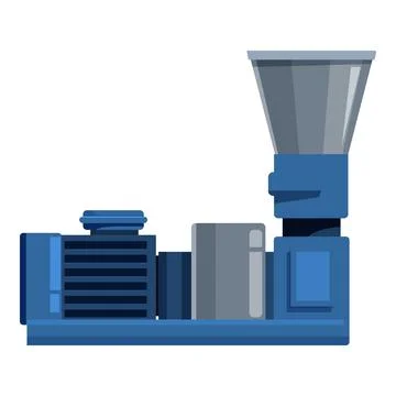Plastic recycling machine processing plastic waste into granules Illustrazione stock